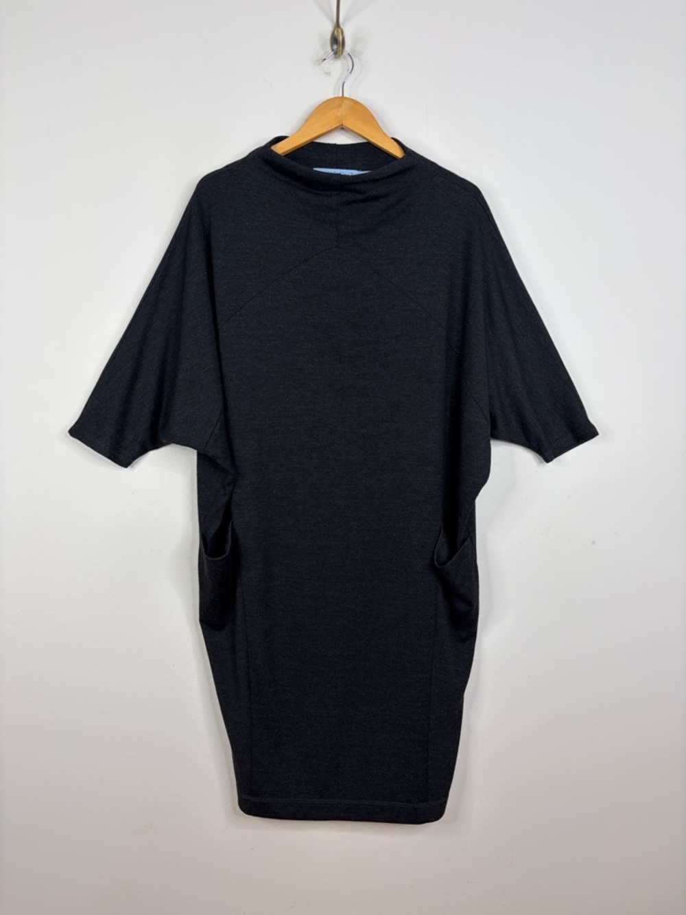 Ayrtight Clothing Dress Womens Large Gray Black Sweater Jersey Pockets Bateau